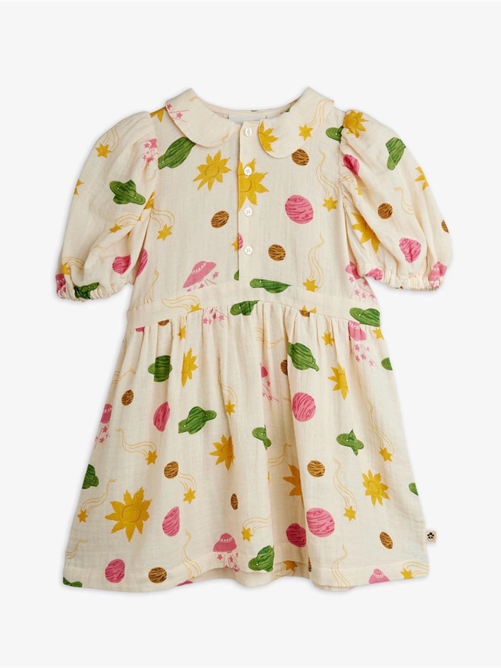 Mini Rodini Space print muslin dress in 100% organic cotton -NWT - 7-9Yrs